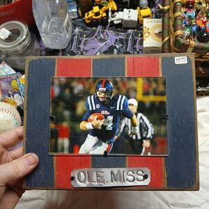 custom Ole Miss picture frame with a photo of  Ole Miss quarterback chunk